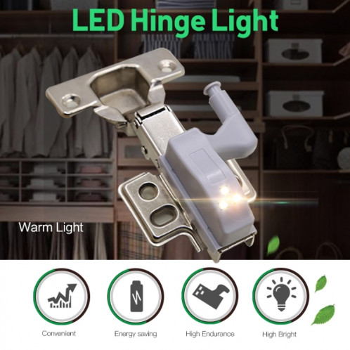 0.3W Charnière Intérieure Universelle LED Capteur Lampe Armoire 3 LED Veilleuse Auto ON / OFF Ampoule (Blanc Chaud) SH91WW1009-09