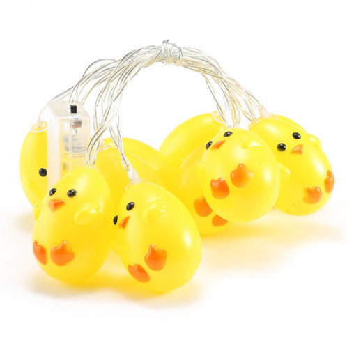 Type de poulet jaune mignon 1.5m 10 LED Lampe décorative de batterie de vacances de Pâques Lumière décorative de fête de ménage (blanc chaud) SH65WW1754-04