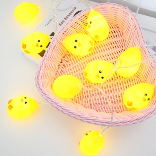 Type de poulet jaune mignon 1.5m 10 LED Lampe décorative de batterie de vacances de Pâques Lumière décorative de fête de ménage (blanc chaud) SH65WW1754-04