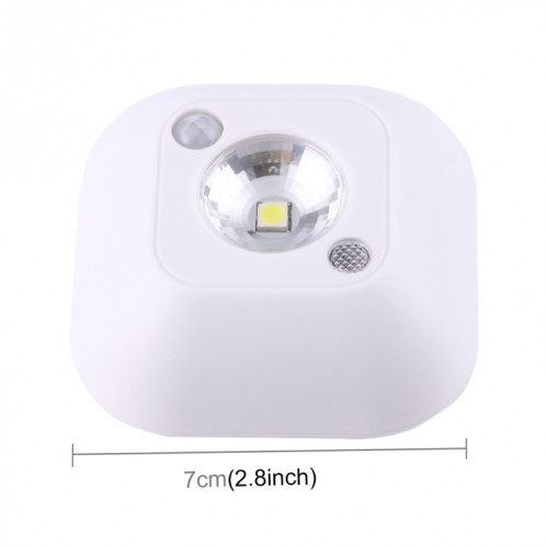 Lumière blanche mini lumière de nuit de plafond d'induction de mouvement de corps humain, Appliques murales de porche pour armoires / chambre à coucher / salle de bain / salon, distance du capteur: 2-3 m (blanc) SH895W372-09