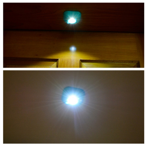 Lumière blanche mini lumière de nuit de plafond d'induction de mouvement de corps humain, Appliques murales de porche pour armoires / chambre à coucher / salle de bain / salon, distance du capteur: 2-3 m (blanc) SH895W372-09