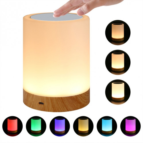 Grain de bois créatif coloré chargeant la lumière d'ambiance tactile de veilleuse SH5930281-05