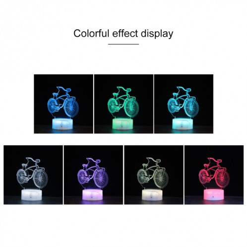 DC01 Crack Base Bicycle Creative 3D Coloré LED Veilleuse décorative, Version à télécommande SH5932599-06