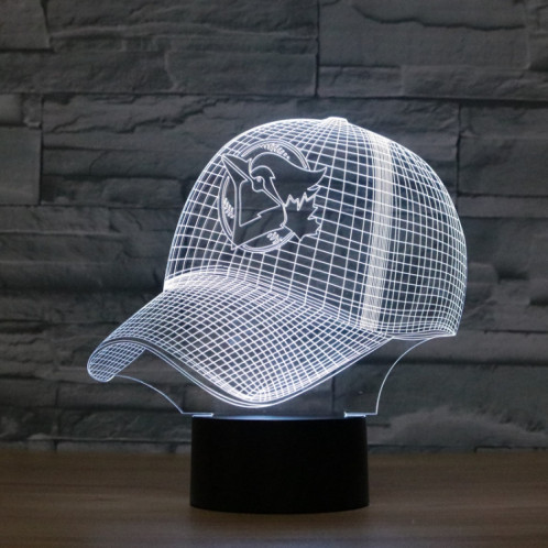 Lampe de table lumineuse colorée de vision LED de la forme 3D de casquette de baseball, version tactile d'USB SH5934416-04