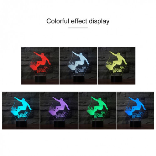 Surfez la lampe de table lumineuse colorée de la vision LED de la forme 3D, version tactile USB SH59421468-04