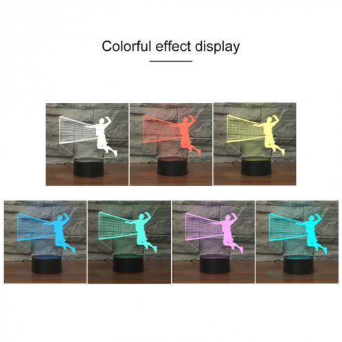 Jouer la lampe de table colorée colorée de la vision LED de la forme 3D de volleyball, version tactile d'USB SH59501281-04