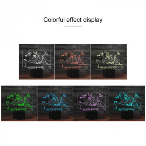 Lampe de table lumineuse colorée de vision LED de la forme 3D de groupe d'avion, version tactile d'USB SH59591923-04