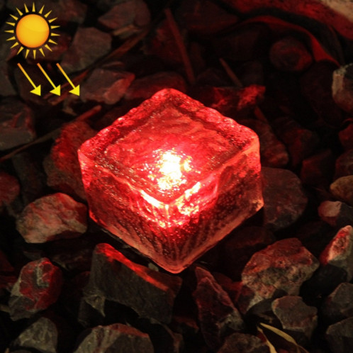 IP68 étanche à l'énergie solaire en verre trempé alimenté extérieur LED enterré lumière lampe de décoration de jardin avec panneau solaire 0.2W (lumière rouge) SH60RL1605-06