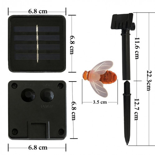 Lampe féerique lumineuse solaire décorative de jardin extérieur blanc chaud actionné solaire d'abeille de 4.8m 20 LED avec le panneau solaire 100mA / 1.2V SH5962566-05