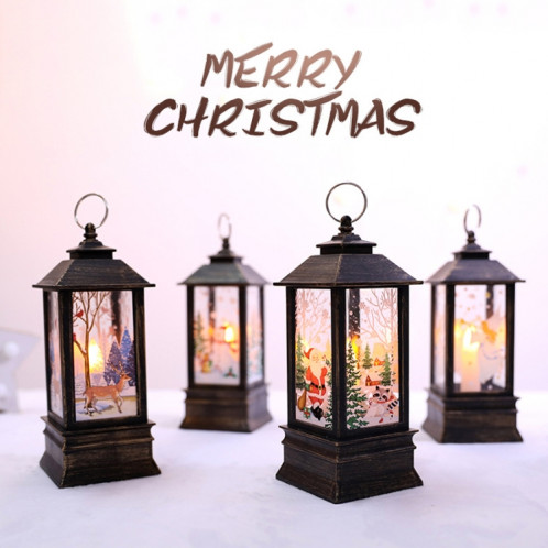 Décoration de bureau de lampe à LED de flamme de simulation de Noël de motif de bonhomme de neige blanc SH966B1911-04