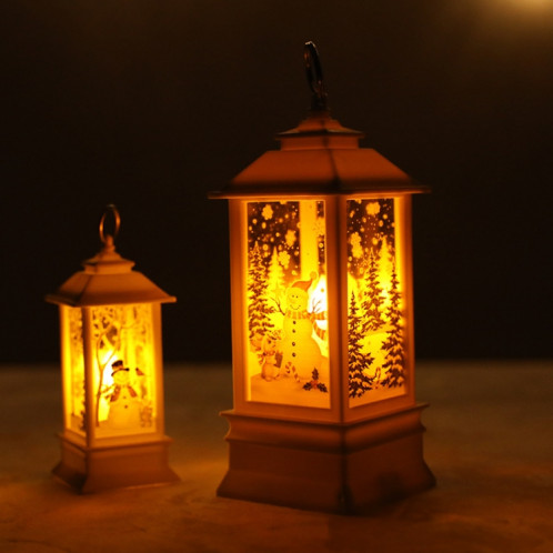 Décoration de bureau de lampe à LED de flamme de simulation de Noël de motif de bonhomme de neige blanc SH966B1911-04
