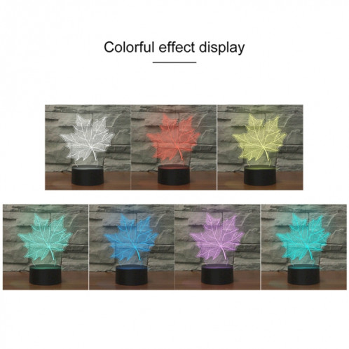 Lampe de table lumineuse colorée de vision LED de la forme 3D de feuille d'érable, version tactile d'USB SH59731038-04