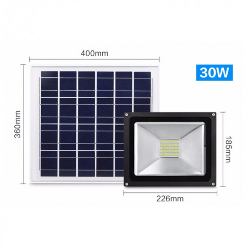 Lumière d'inondation solaire imperméable de TGD 30W IP65, lumière intelligente de 54 LEDs avec le panneau solaire et à télécommande SH5984735-016