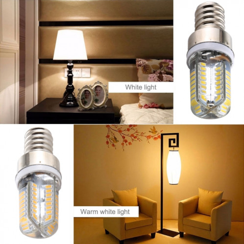 E12 SMD 3014 64 LED Dimmable LED Corn Light, AC 220V (lumière blanche) SH00WL1771-06