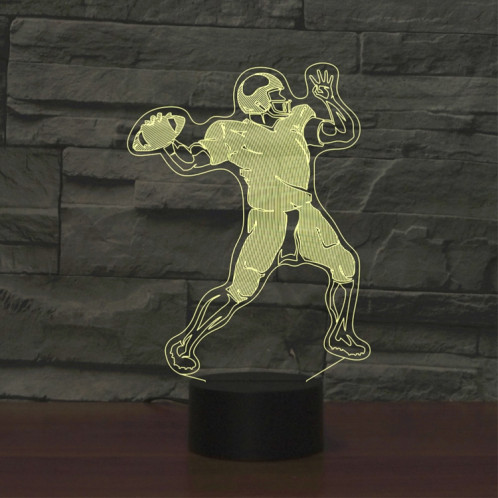 Lampe de table lumineuse colorée de vision LED de la forme 3D de quart-arrière de rugby, version tactile d'USB SH610139-04