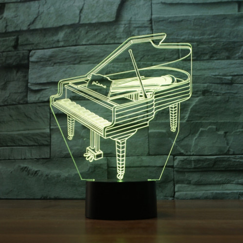 Lampe de table lumineuse colorée de vision LED de la forme 3D de piano, version tactile d'USB SH6105219-04