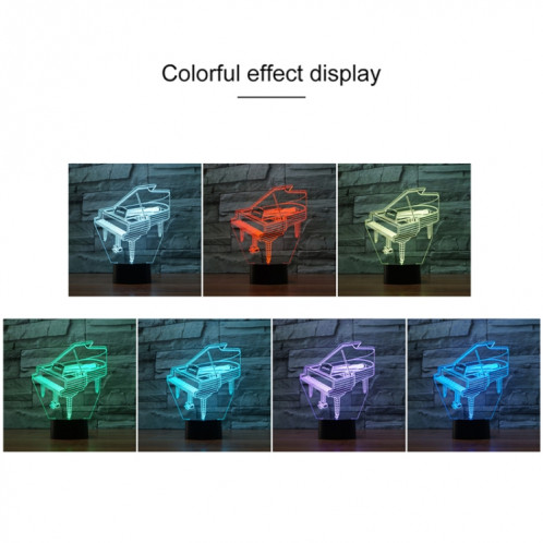 Lampe de table lumineuse colorée de vision LED de la forme 3D de piano, version tactile d'USB SH6105219-04