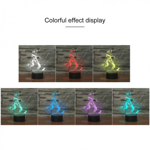 Skate Boy Shape 3D Lampe de table lumineuse à LED colorée, version USB et batterie SH6111212-04