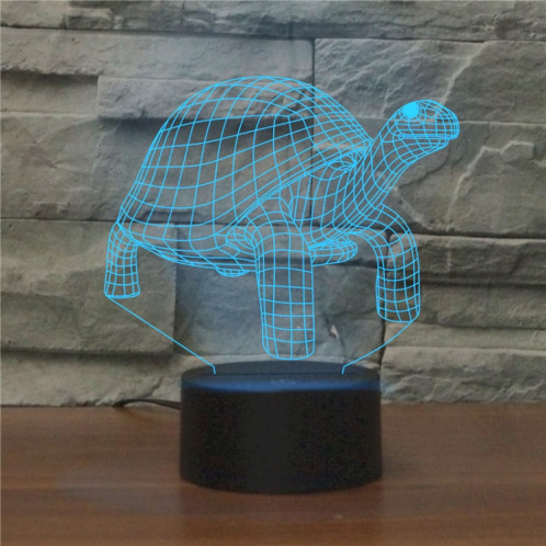 Lumière de nuit décorative créative 3D LED de base noire de tortue, version à télécommande de 16 couleurs SH6189227-04