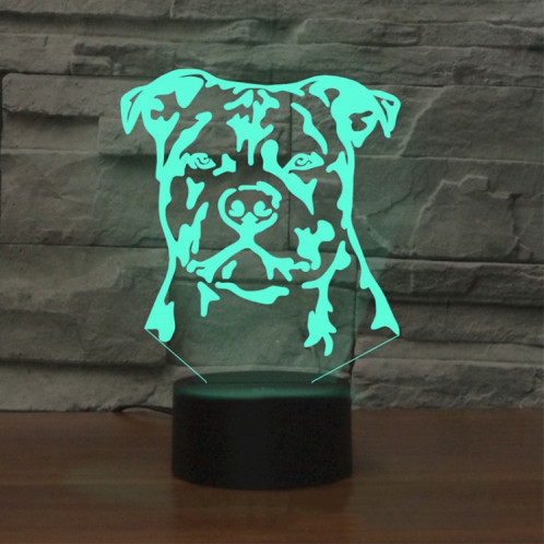 Veilleuse décorative créative 3D LED de base noire de chien, USB avec la version de bouton tactile SH62081667-04