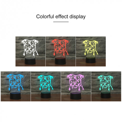 Veilleuse décorative créative 3D LED de base noire de chien, USB avec la version de bouton tactile SH62081667-04