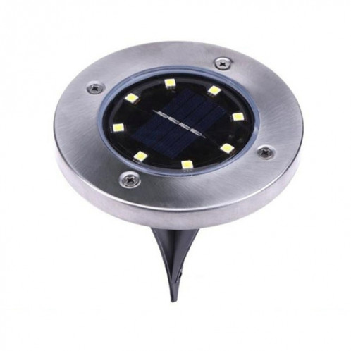 2 PCS 8 LED IP44 imperméable à l'eau solaire enterré lumière, SMD 5050 lumière blanche chaude sous la lampe au sol en plein air chemin chemin jardin decking LED SH13WW1440-015