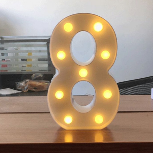 Chiffre 8 lumière de décoration de forme, lumière sèche chaude accrochante debout de vacances SH214J212-07