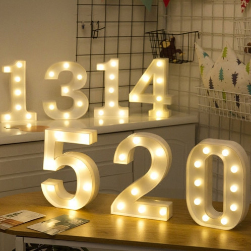 Chiffre 5 lumière de décoration de forme, lumière sèche chaude accrochante debout de vacances de blanc de batterie sèche SH214F896-07