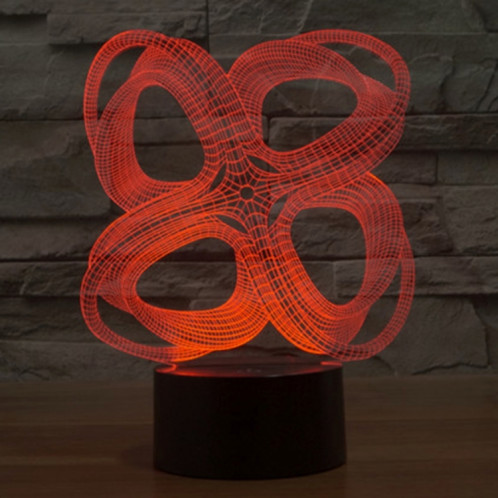 Quatre cercle de style abstrait 7 Décoloration des couleurs Lampe stéréo visuelle créative Contrôle du contact tactile 3D Lampe de bureau à lumière LED Lampe de nuit SQ62207-013