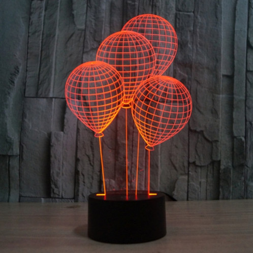 Balloon Style 7 Color Deccoloration Creative Visual stéréo lampe 3D Touch Switch Control LED Light Lampe de bureau Night Light SB62211-013
