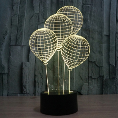 Balloon Style 7 Color Deccoloration Creative Visual stéréo lampe 3D Touch Switch Control LED Light Lampe de bureau Night Light SB62211-013