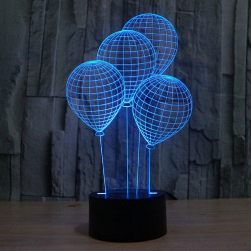 Balloon Style 7 Color Deccoloration Creative Visual stéréo lampe 3D Touch Switch Control LED Light Lampe de bureau Night Light SB62211-013