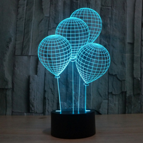 Balloon Style 7 Color Deccoloration Creative Visual stéréo lampe 3D Touch Switch Control LED Light Lampe de bureau Night Light SB62211-013