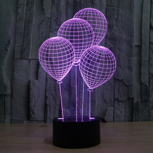 Balloon Style 7 Color Deccoloration Creative Visual stéréo lampe 3D Touch Switch Control LED Light Lampe de bureau Night Light SB62211-013