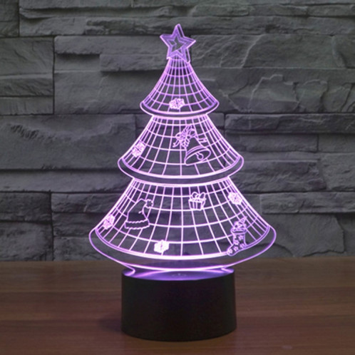 Style de l'arbre de Noël 7 Décoloration des couleurs Lampe stéréo visuelle créative Contrôle du contact tactile 3D Lampe de bureau à LED Lampe de nuit Lampe de nuit SS62234-013