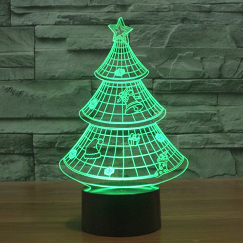 Style de l'arbre de Noël 7 Décoloration des couleurs Lampe stéréo visuelle créative Contrôle du contact tactile 3D Lampe de bureau à LED Lampe de nuit Lampe de nuit SS62234-013