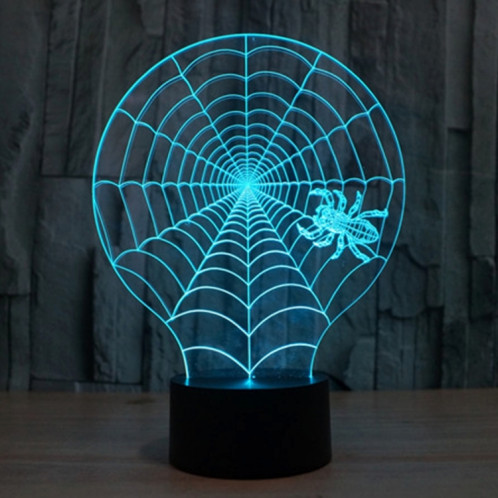Cobweb Style 7 Couleur Décoloration Creative Visual stéréo lampe 3D Touch Switch Control LED Light Lampe de bureau Night Light SC62241-013