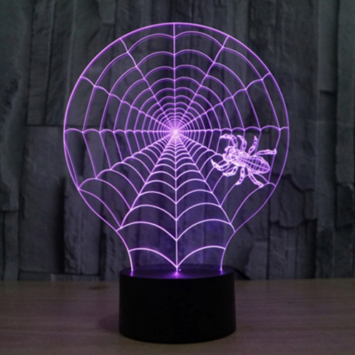 Cobweb Style 7 Couleur Décoloration Creative Visual stéréo lampe 3D Touch Switch Control LED Light Lampe de bureau Night Light SC62241-013