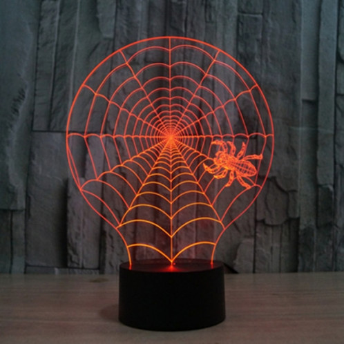 Cobweb Style 7 Couleur Décoloration Creative Visual stéréo lampe 3D Touch Switch Control LED Light Lampe de bureau Night Light SC62241-013