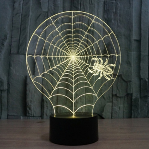 Cobweb Style 7 Couleur Décoloration Creative Visual stéréo lampe 3D Touch Switch Control LED Light Lampe de bureau Night Light SC62241-013