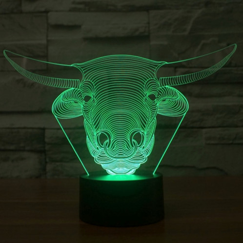Style de vache 7 Décoloration des couleurs Lampe stéréo visuelle créative Commande de commutation tactile 3D Lumière LED Lampe de bureau Lampe de nuit Lampe de nuit SS62254-013