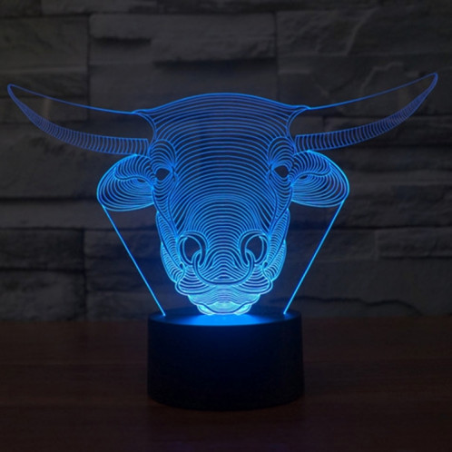 Style de vache 7 Décoloration des couleurs Lampe stéréo visuelle créative Commande de commutation tactile 3D Lumière LED Lampe de bureau Lampe de nuit Lampe de nuit SS62254-013