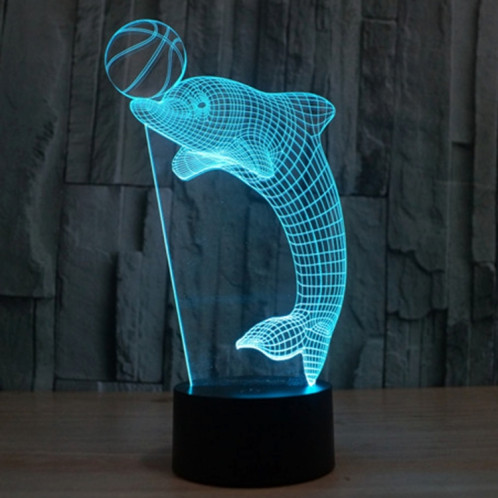 Dauphin Titre de la balle Style 7 Décoloration des couleurs Lampe stéréo visuelle créative Commande tactile 3D Contrôle LED Lumière Lampe de bureau Lampe de nuit SD62268-013