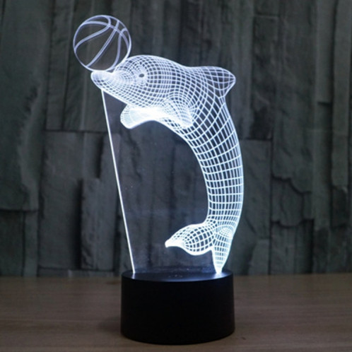 Dauphin Titre de la balle Style 7 Décoloration des couleurs Lampe stéréo visuelle créative Commande tactile 3D Contrôle LED Lumière Lampe de bureau Lampe de nuit SD62268-013