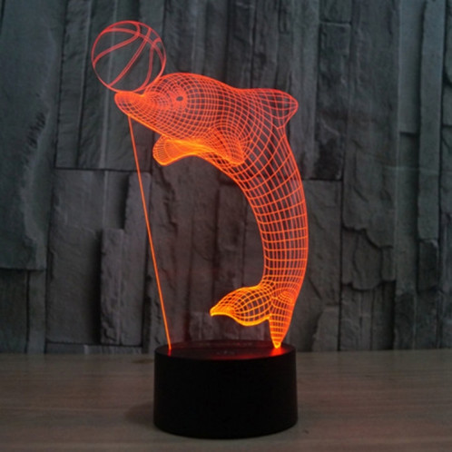 Dauphin Titre de la balle Style 7 Décoloration des couleurs Lampe stéréo visuelle créative Commande tactile 3D Contrôle LED Lumière Lampe de bureau Lampe de nuit SD62268-013
