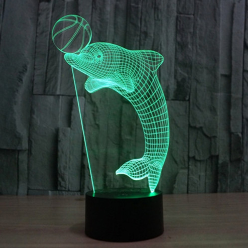 Dauphin Titre de la balle Style 7 Décoloration des couleurs Lampe stéréo visuelle créative Commande tactile 3D Contrôle LED Lumière Lampe de bureau Lampe de nuit SD62268-013