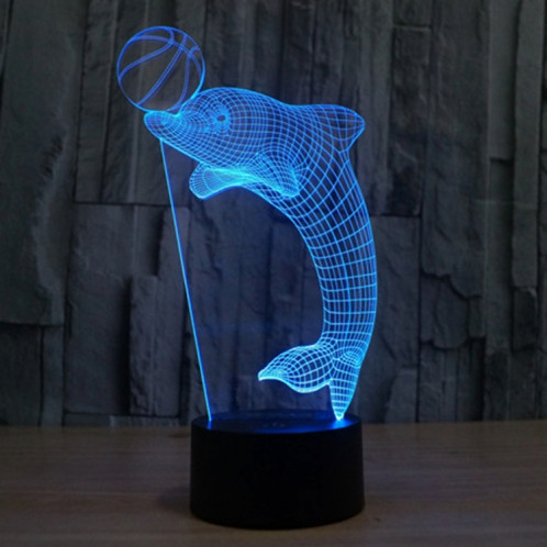 Dauphin Titre de la balle Style 7 Décoloration des couleurs Lampe stéréo visuelle créative Commande tactile 3D Contrôle LED Lumière Lampe de bureau Lampe de nuit SD62268-013