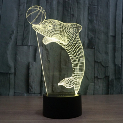 Dauphin Titre de la balle Style 7 Décoloration des couleurs Lampe stéréo visuelle créative Commande tactile 3D Contrôle LED Lumière Lampe de bureau Lampe de nuit SD62268-013