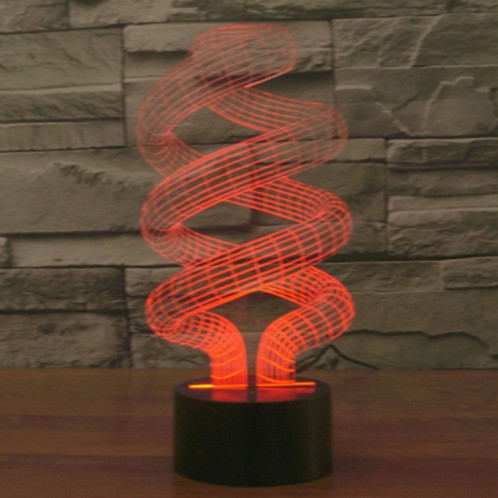 Spirale Style 7 Couleur Décoloration Creative Laser stéréo Lampe 3D Touch Switch Control LED Light Lampe de bureau Night Light SS62286-013