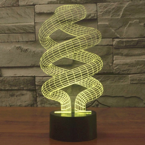 Spirale Style 7 Couleur Décoloration Creative Laser stéréo Lampe 3D Touch Switch Control LED Light Lampe de bureau Night Light SS62286-013